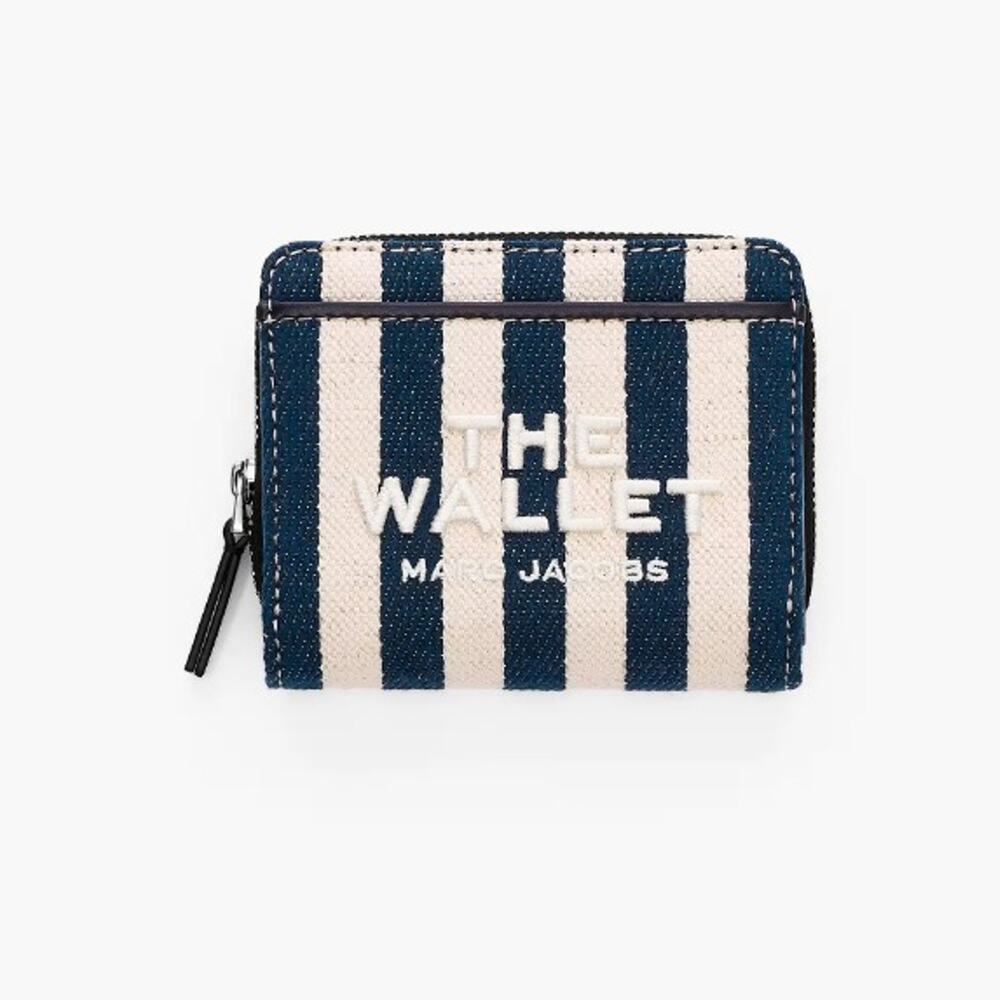 New‼️Marc Jacobs The Stripe Canvas Mini Compact Wallet 2S6SMP057S02